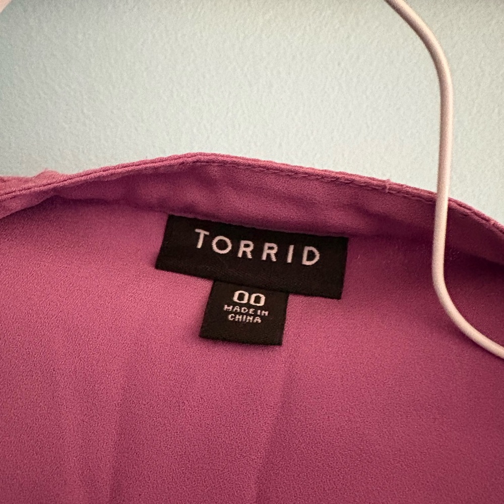 Torrid Mauve Button-Down Blouse - Picture 2 of 3